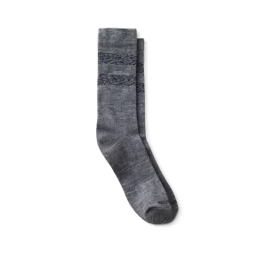 Unisex Wool Blend Striped Crew Socks in Gray/Navy